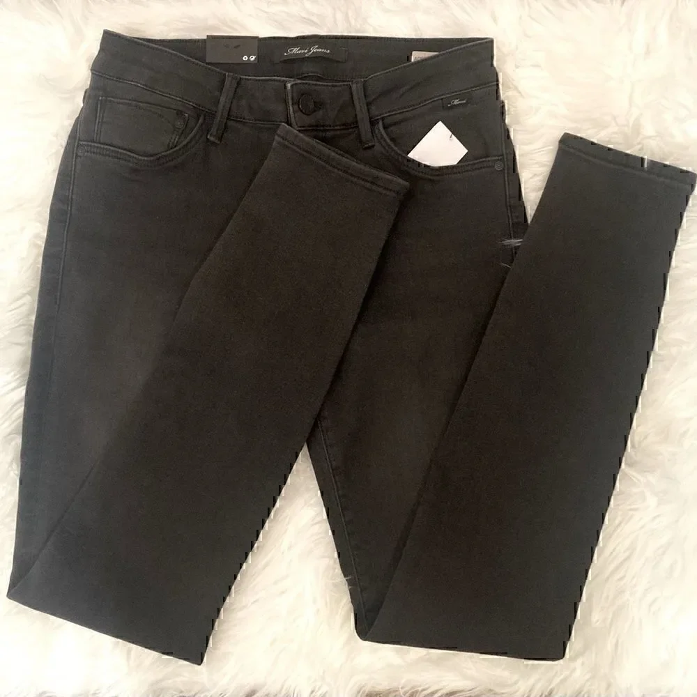 NWT Mavi ‘Adriana’ Mid Rise Super Skinny Jean Black Size 27